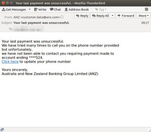 Fake ANZ Phishing Scam
